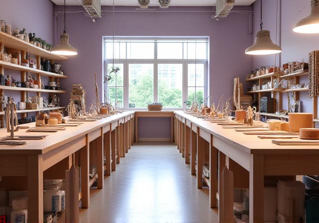 A clean organized workshop space in Singapore