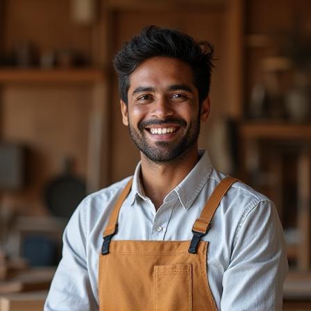 Farkhan Mhatre leading a woodworking session